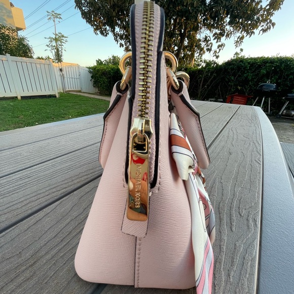 Michael Kors Blush Pink Satchel with Scarf Accent - Picture 3 of 5